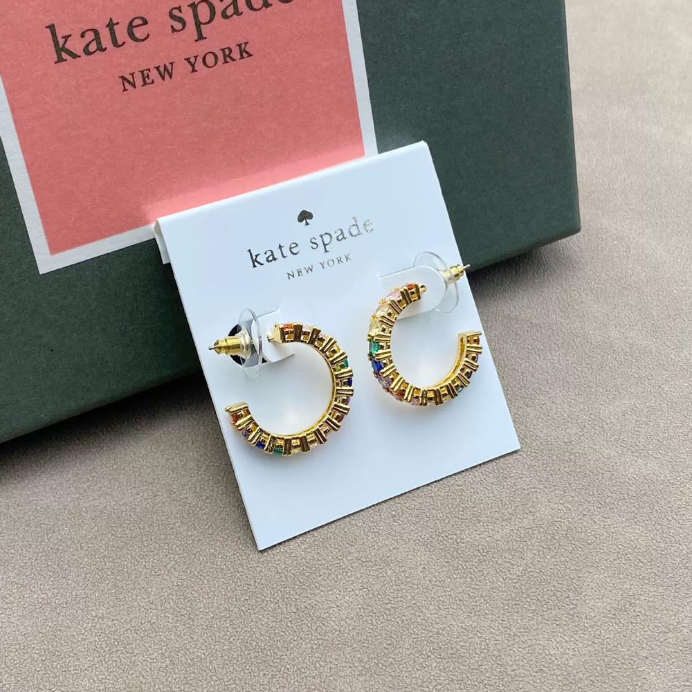 kate spade Full Pave Geometric Zircon Micro Set Hoop Earrings Design